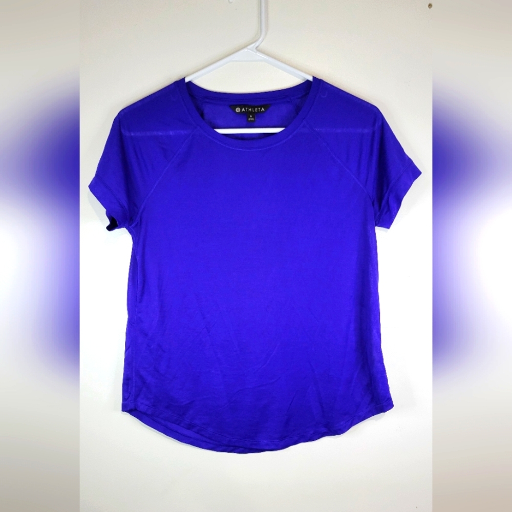 Athleta Women's Active Short Sleeve Tee Blue Size Small.